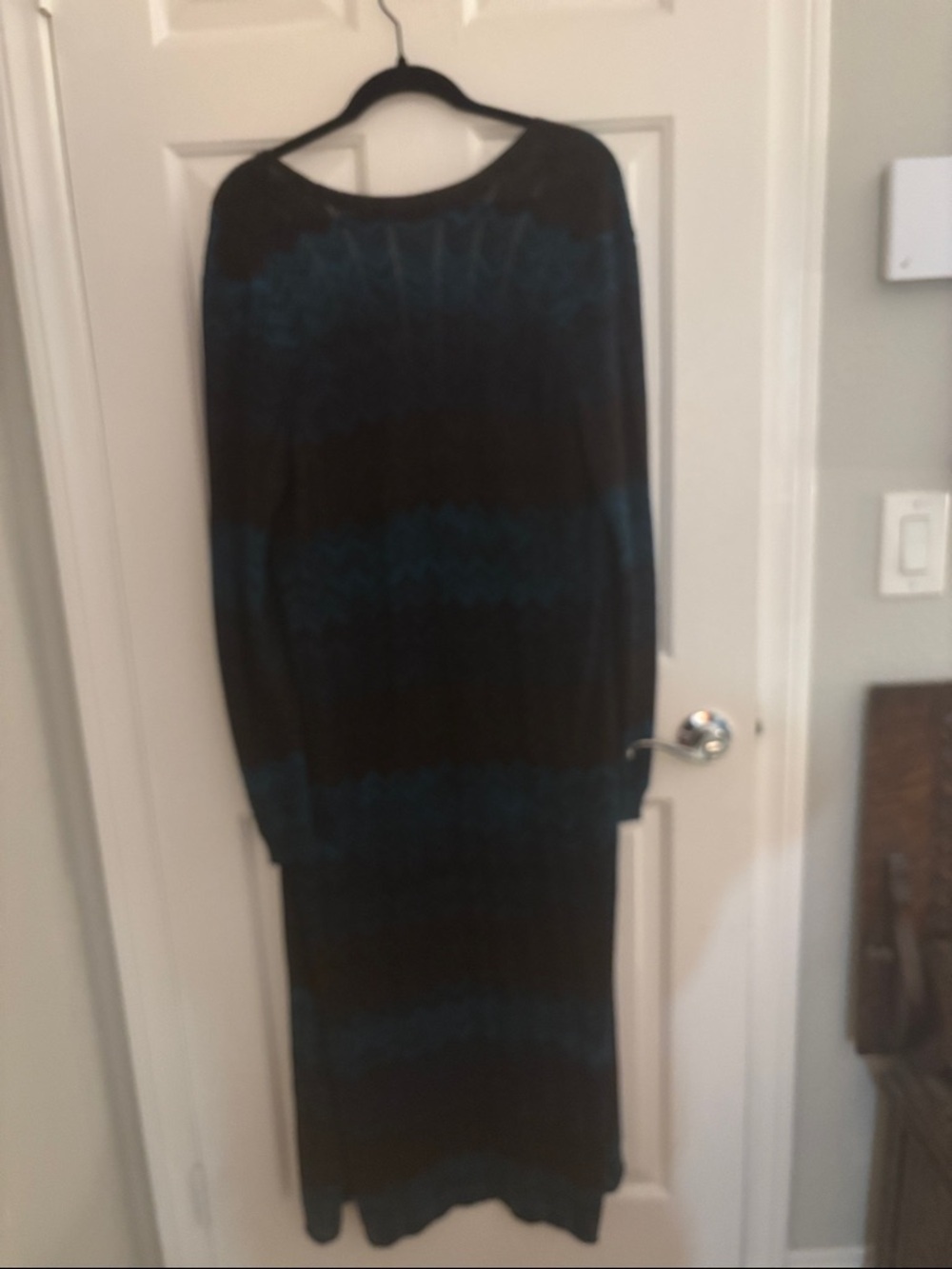 Soft Surroundings Teal & Black Chevron Knit Top - Picture 3 of 3